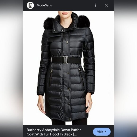 NWT Burberry Abbeydale Winter Jacket Parka Duck Down Blue Fox Fur Hoodie 4 US - Picture 6 of 16